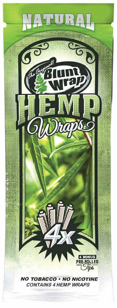Original B Wrap Rolling Paper - Natural Flavor - 1 Pouch, 4 Per Pouch + Tips!
