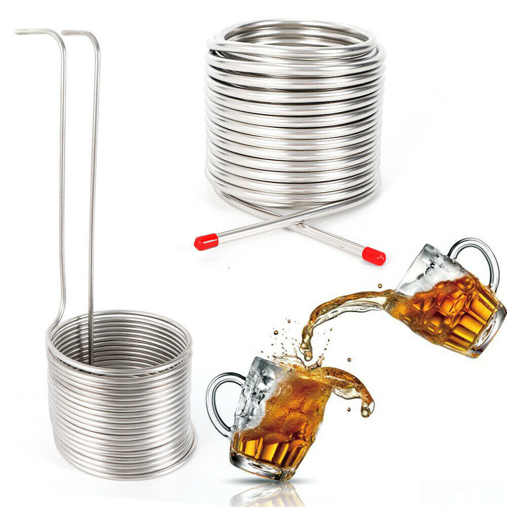 50' Brew Supply Stainless Steel Wort Chiller Cooling Coil Pipe Double Layer US