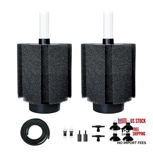 2 Pack 60-70 Gal Aquarium Sponge Filter with Medium(2 Pack) for 50-80 Gallon