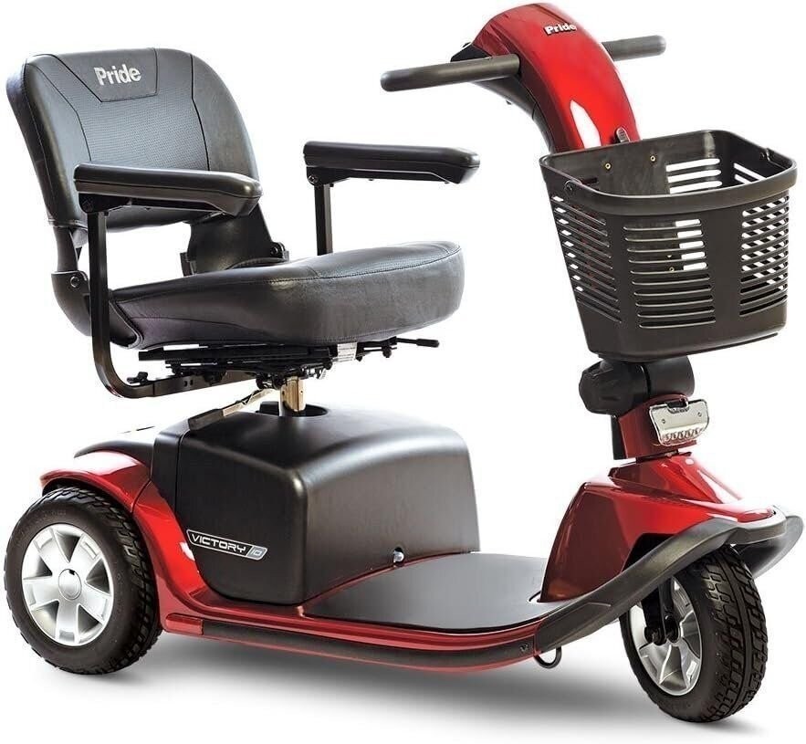 Pride Victory 10 3 wheel Mobility Scooter - Red with 40AH batteries
