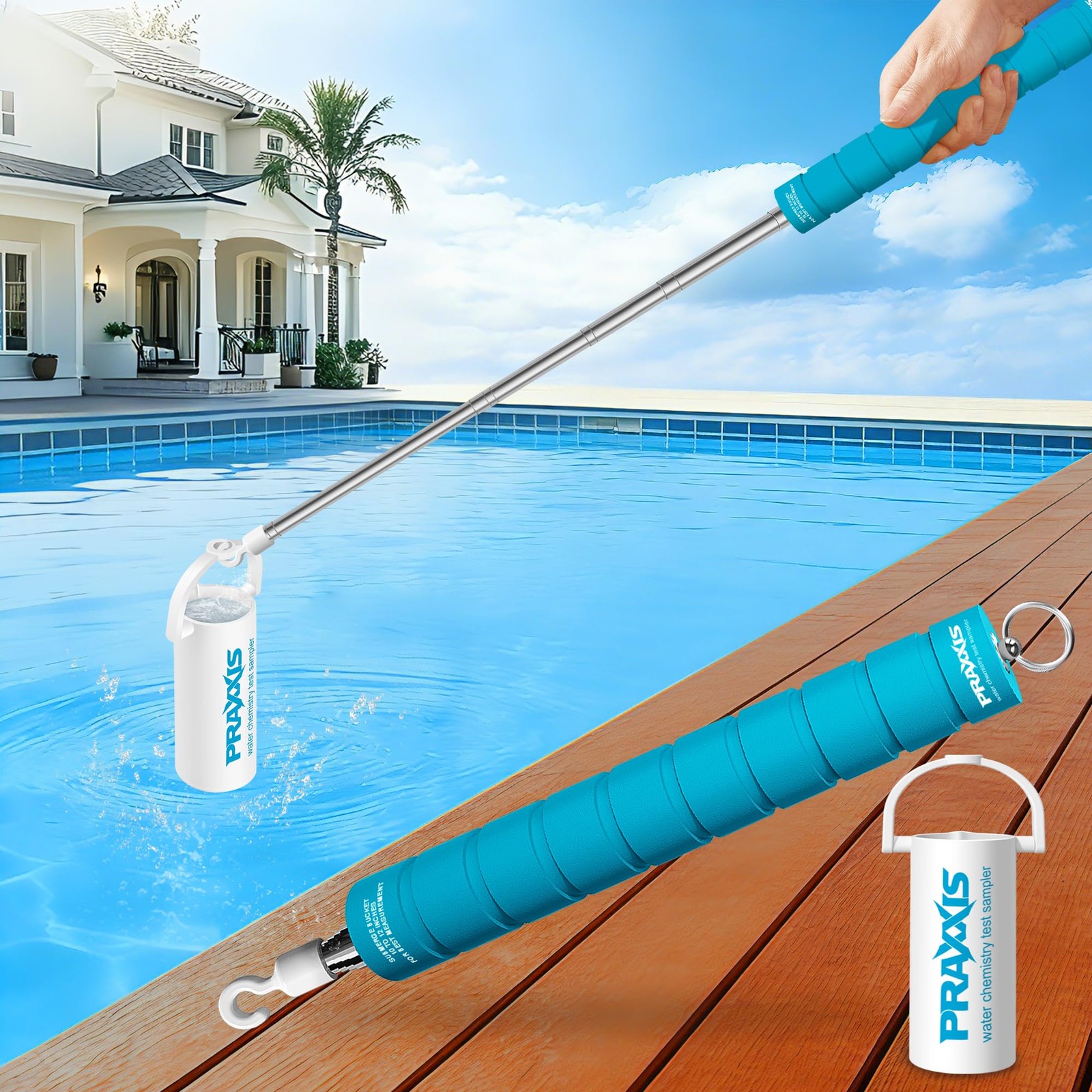 NO Kneeling Telescopic Water Sampler with Sample Bucket, Lightweight Water Sa...