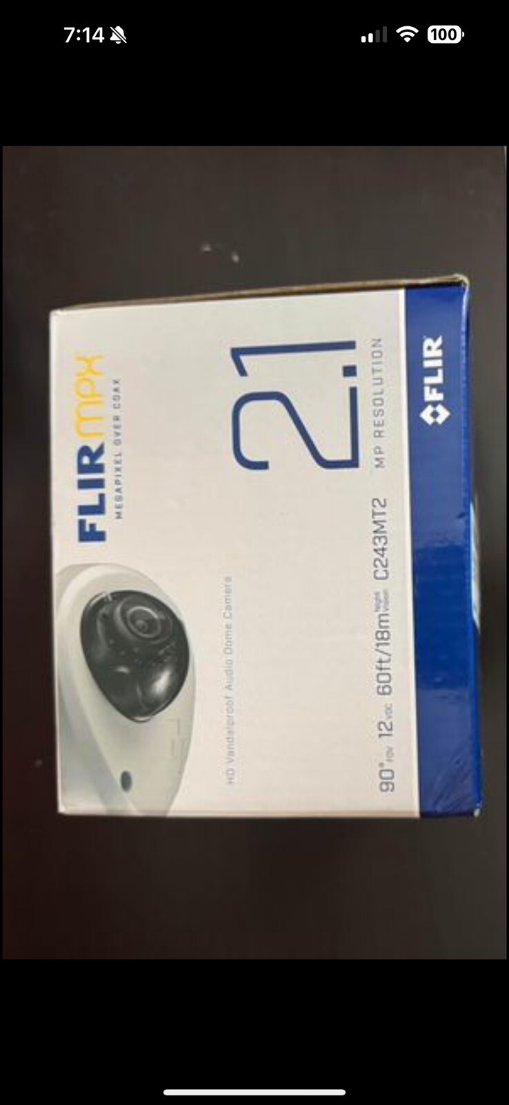 Flir 720p MPX/960H MVF Vandal Dome Camera C237VC