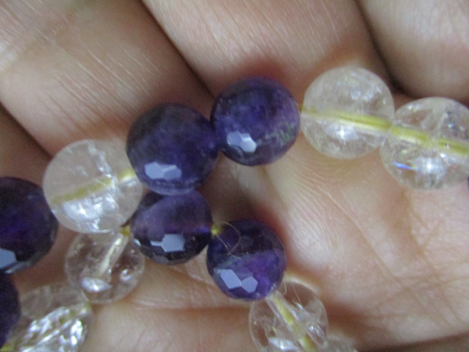 Amethyst gemstone stretch bracelet birthstone hippy rocks