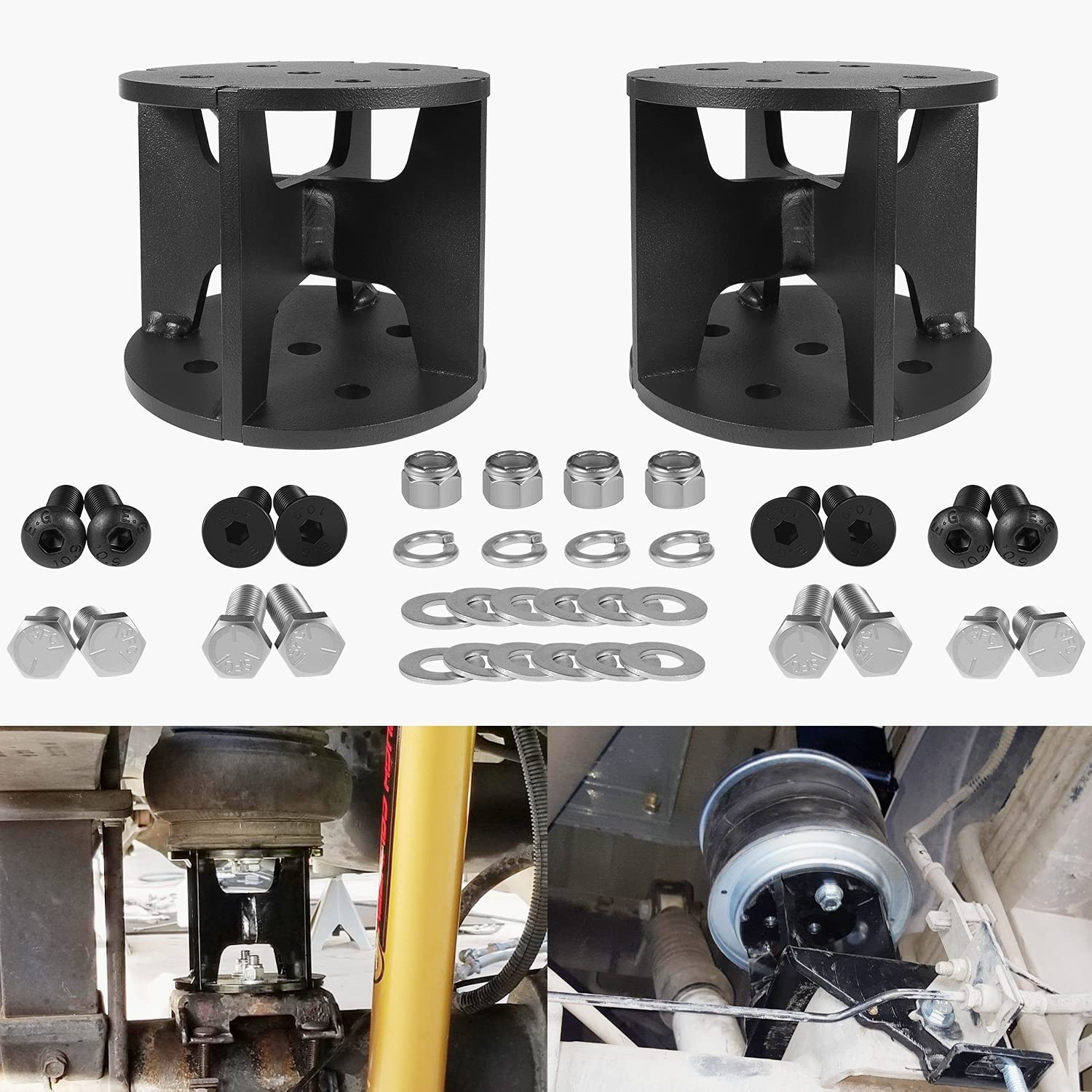 52440 Air Spring Spacers 4” Lift Spacers Straight Compatible with Most Air