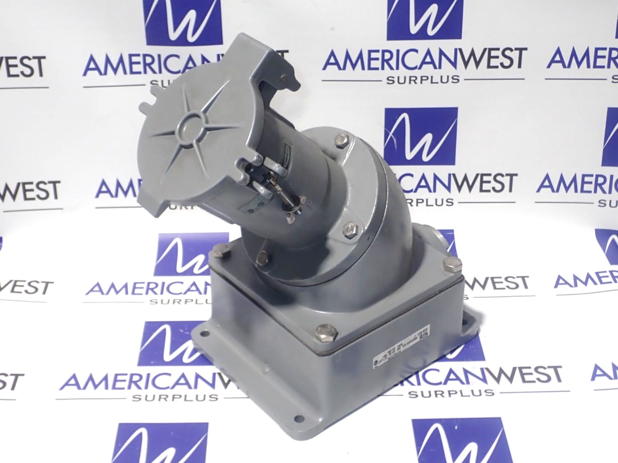 Hubbell HBL4200RS1W 3P 4W 200 Amp Receptacle On MB2003W Angled Box With 2" Hub