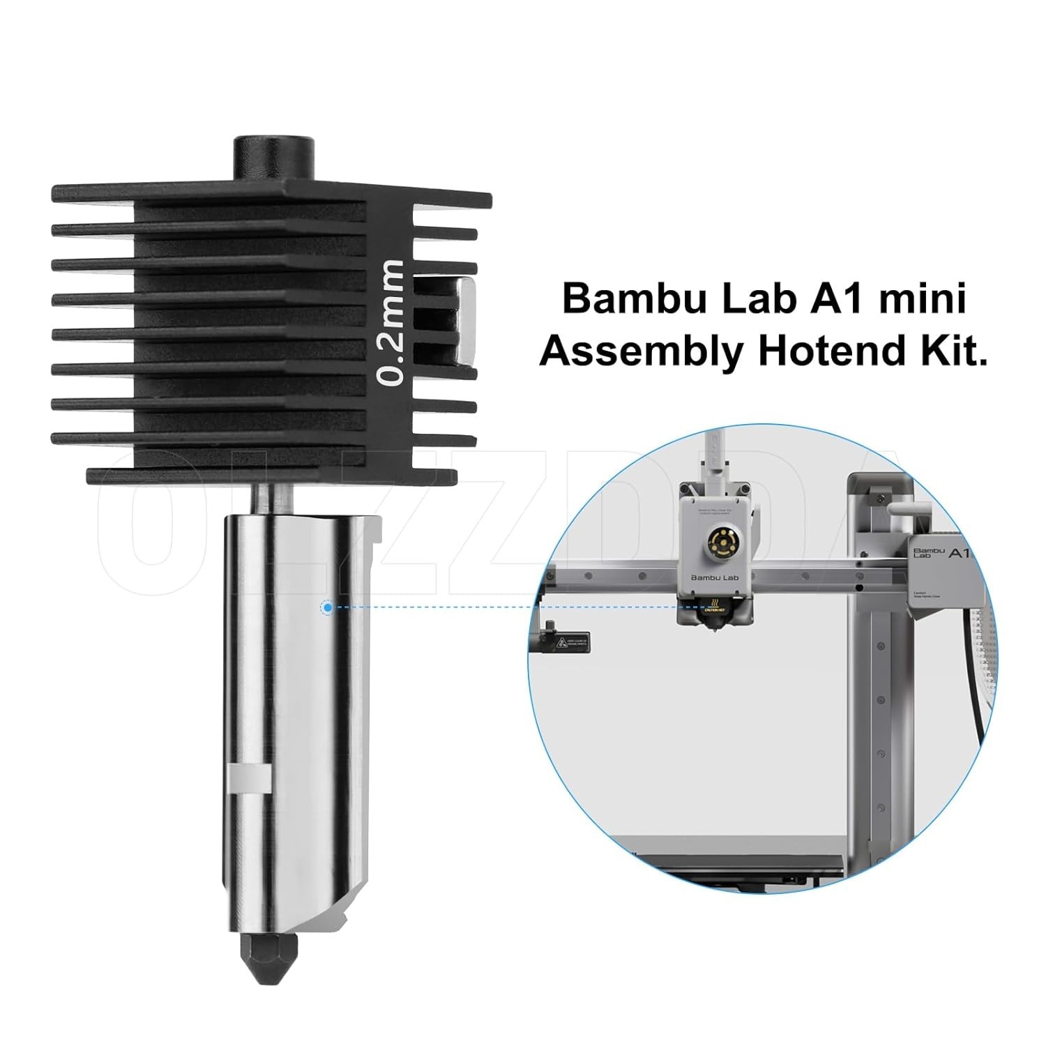 Speed Hot End A1 Mini Kit - 0.2mm Nozzle with Chrome Brass for Superior Printing