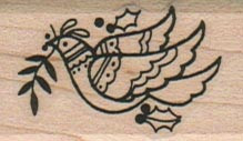 Peace Dove 1 x 1 1/2" Mounted Rubber Stamp, Bird Stamp, Birds Stamp