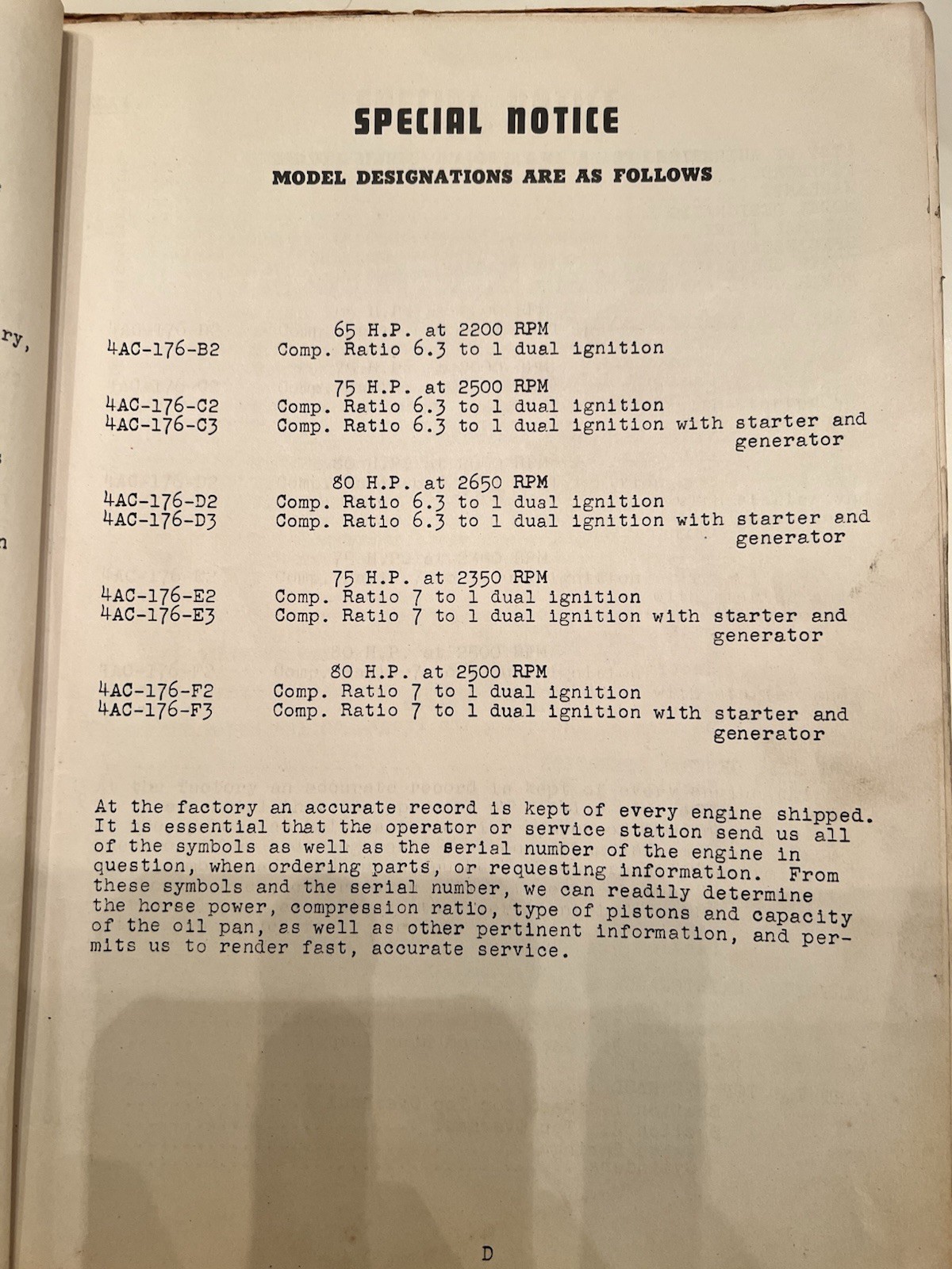 Franklin Aircraft Engine Model 4AC-176 Operators Handbook