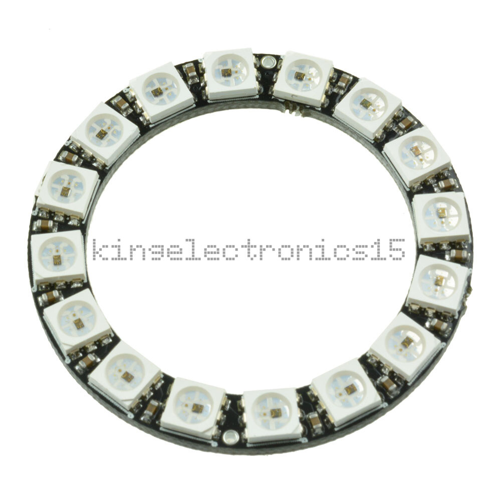 NEW 16-Bit RGB LED Ring WS2812 5050 RGB LED + Integrated Drivers For Arduino