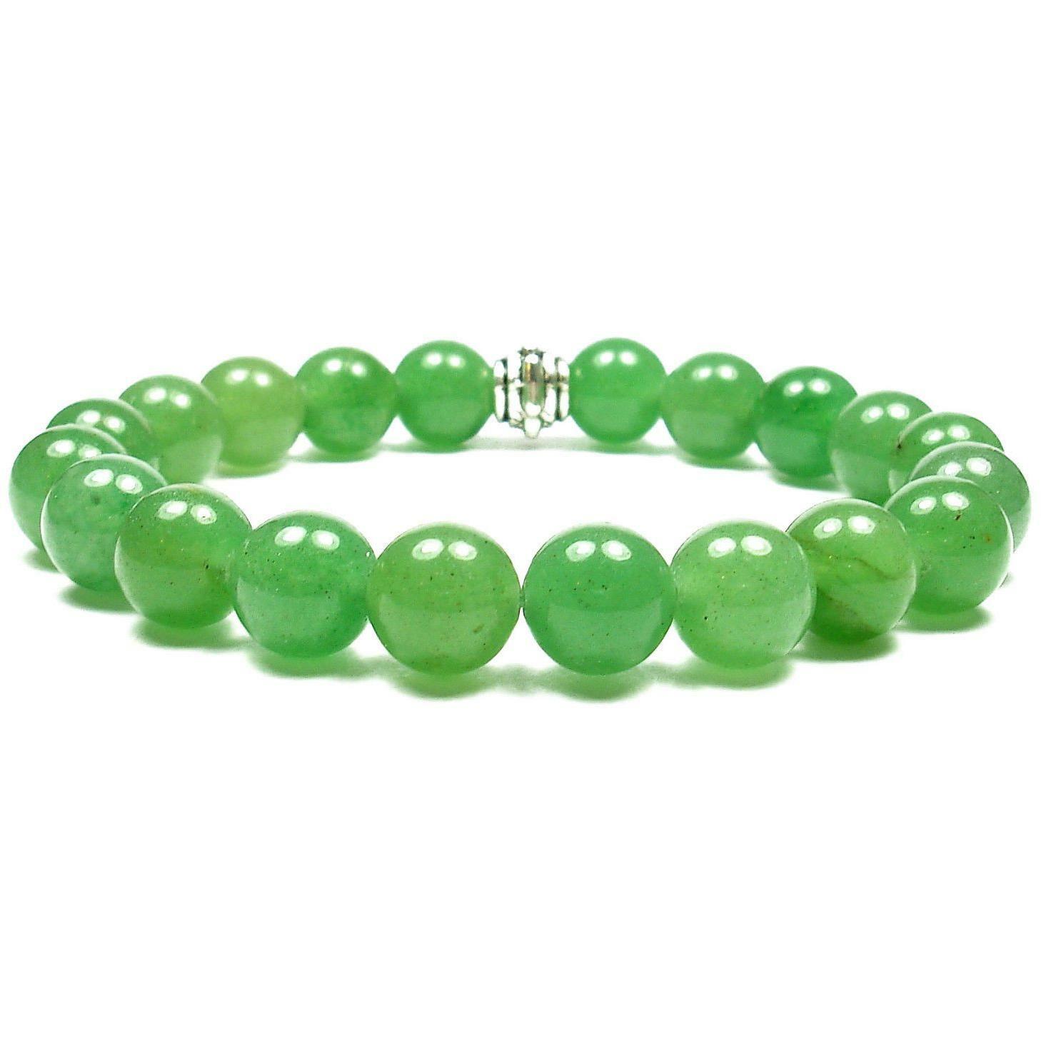 Aventurine 8mm Round Crystal Bead Bracelet with Description Card
