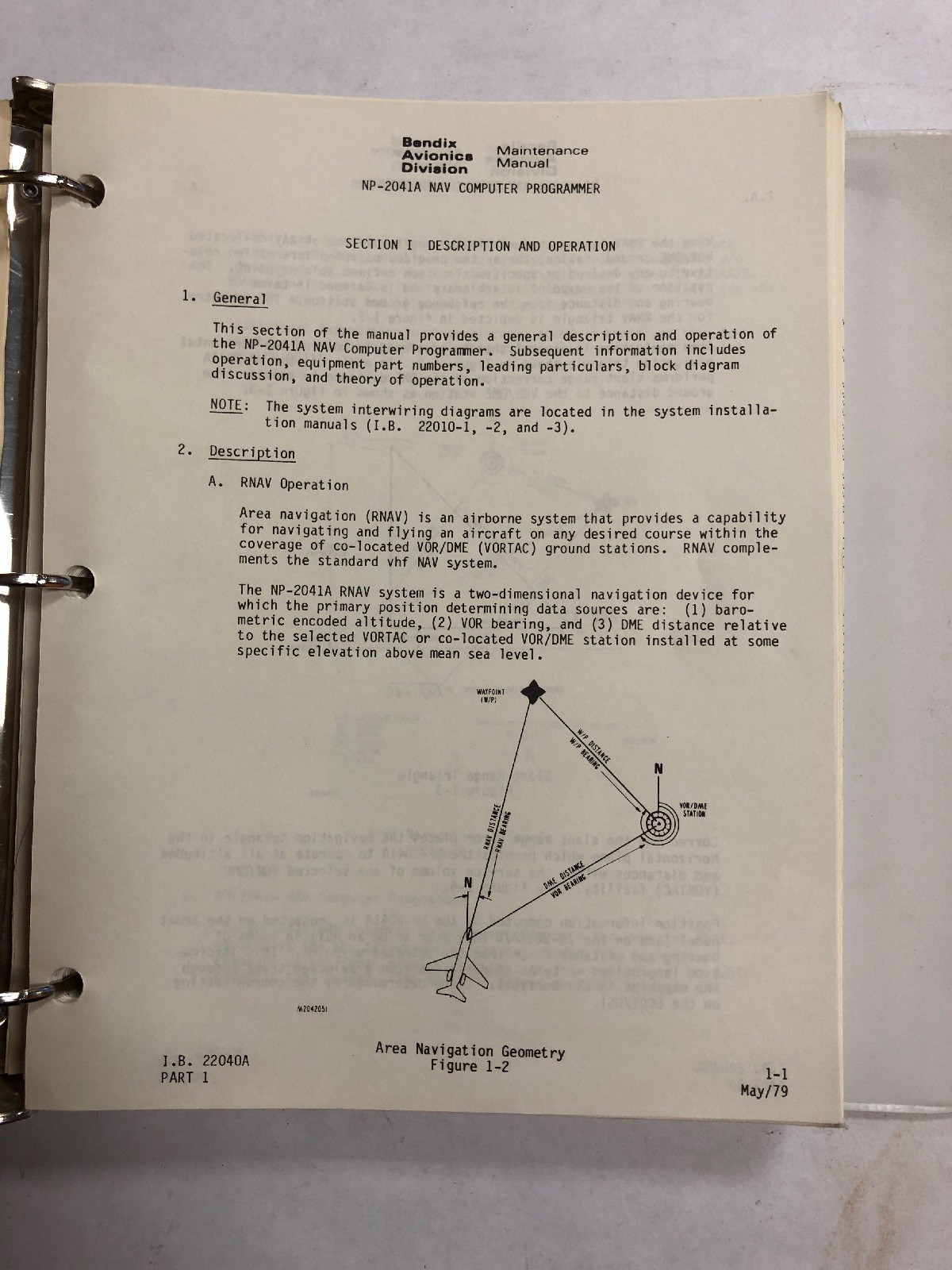 Bendix NCP-2040 NAV Programmer System Maintenance Manual 1979 Original