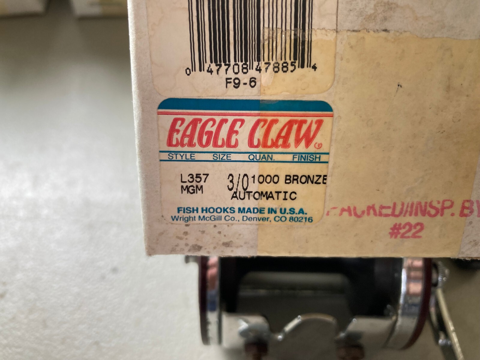 50 Eagle Claw L357MGM 3/0 Sproat Automatic Worm Hooks Bronze