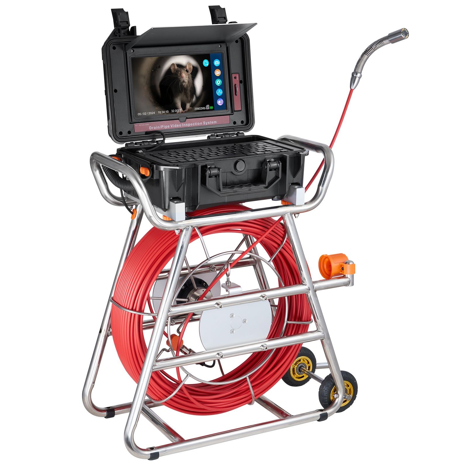 Sewer Camera 328ft 10.1 inch Touchscreen, Self Leveling IP68 Drain Inspection