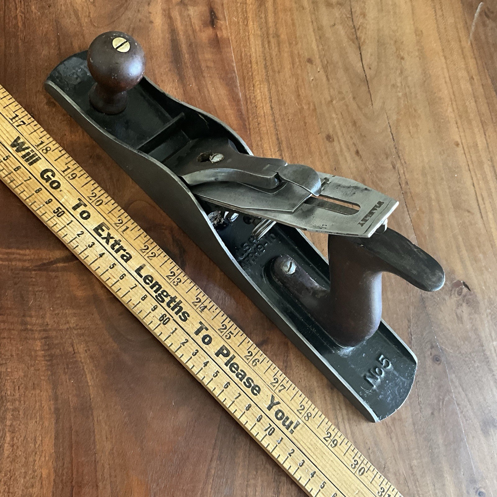 Vintage Stanley Bailey No 5 Pat Wood Plane Smooth Made in USA