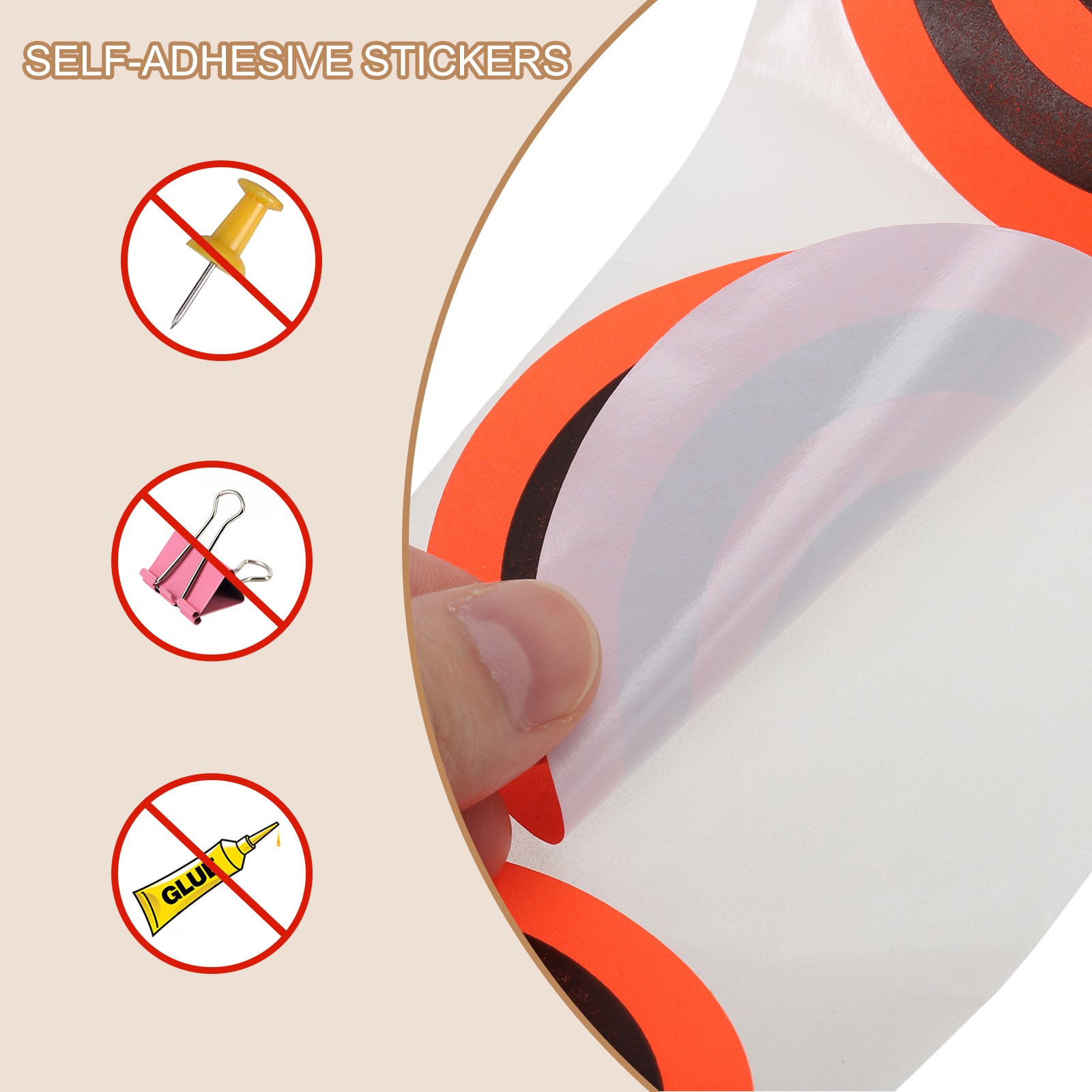 1 Roll Circle Splatter Target Stickers 3", Orange/Black Style 2