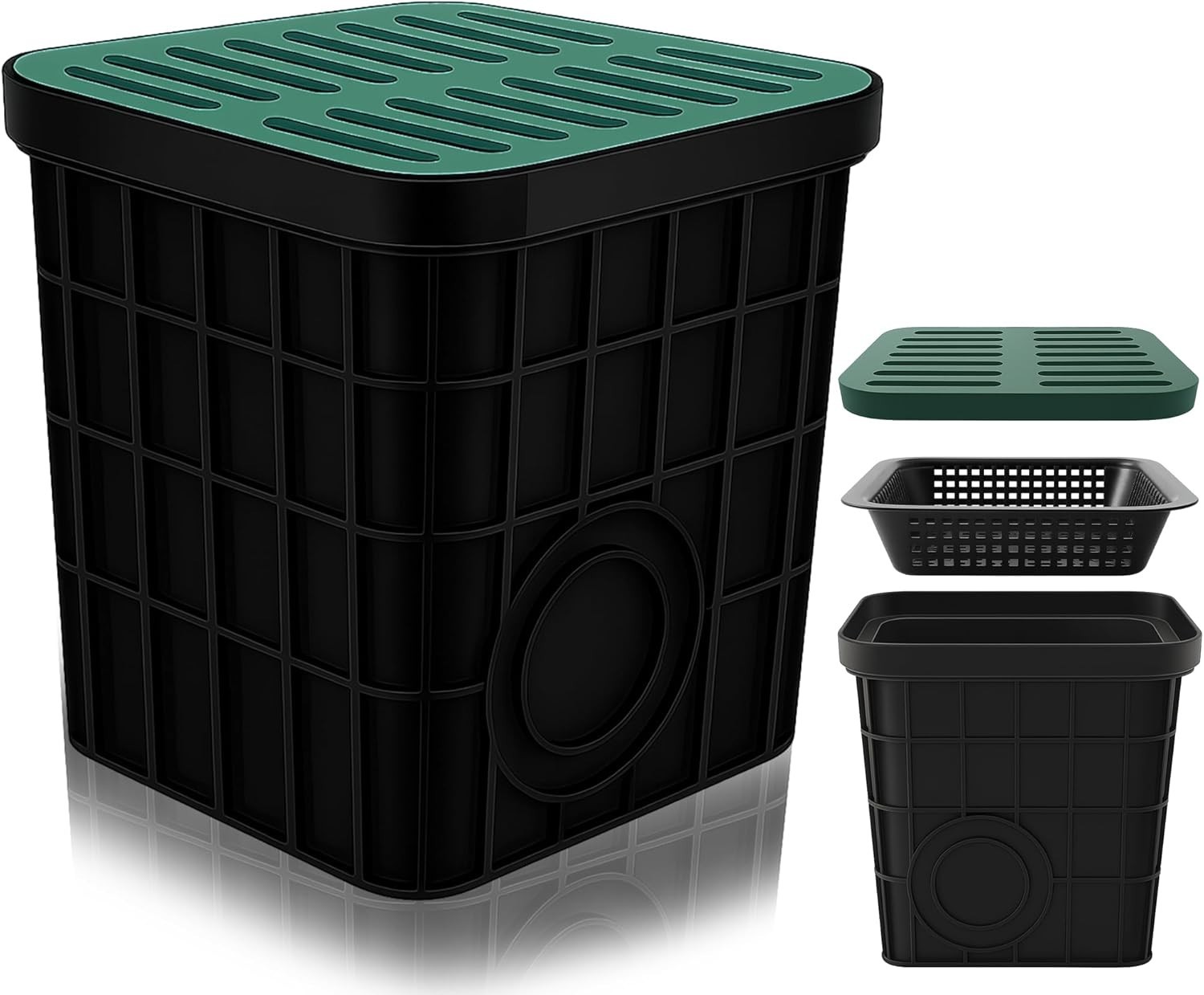 Catch Basin with Grate large for Yard/Lawn Large Catch Basin for Drainage
