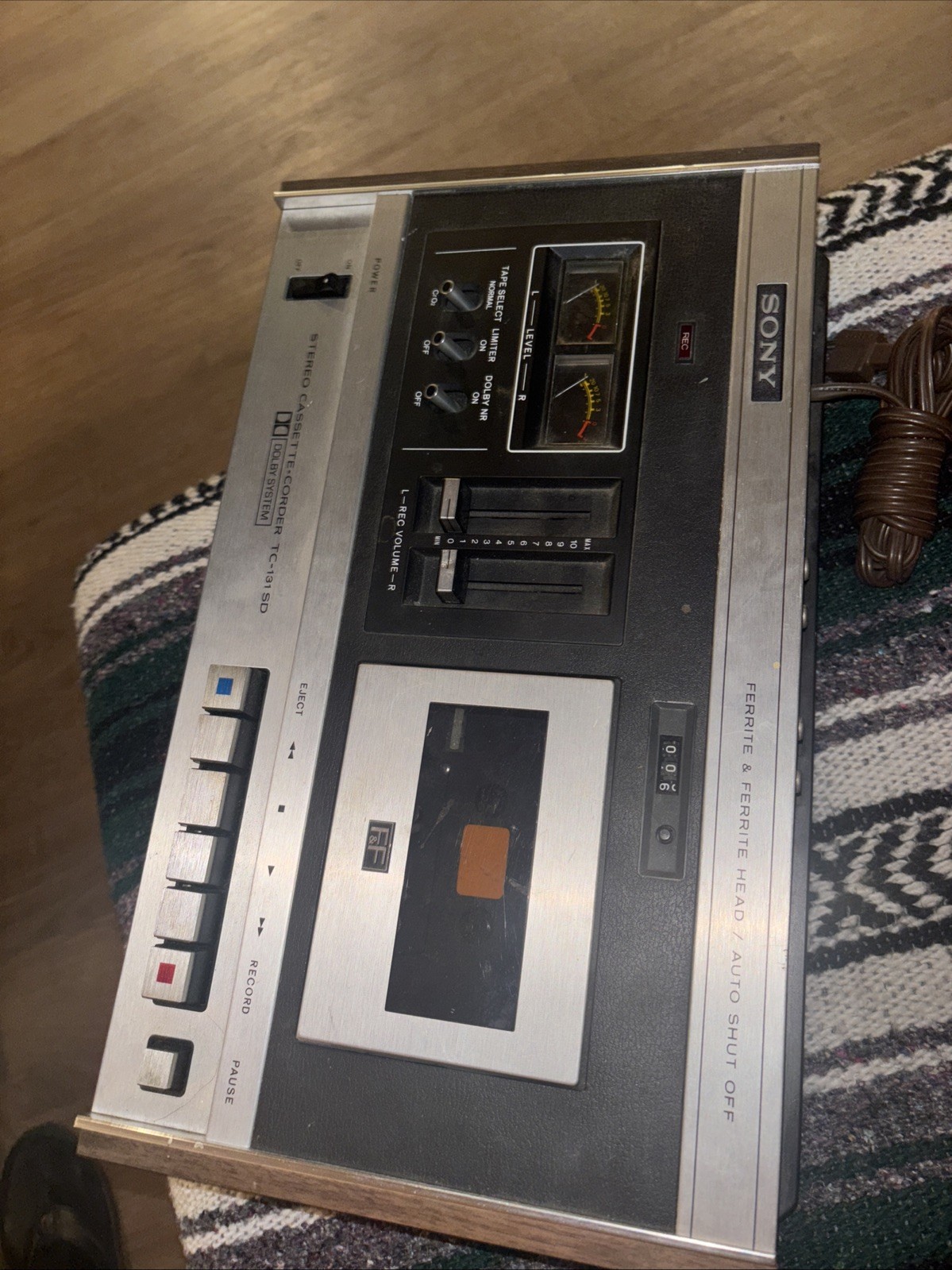 Sony Stereo Cassette Recorder Cassette Deck Model TC-131 SD Used As Is Untested