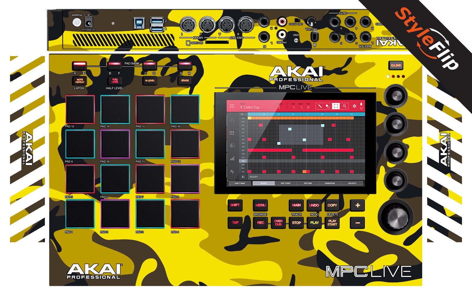 AKAI MPC Live Skin | Yellow Camo | Protective Decal | StyleFlip Skins