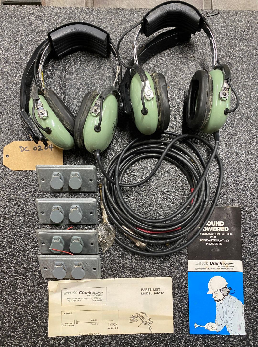 David Clark Headsets with Microphone Model H5030 and Jack Plates