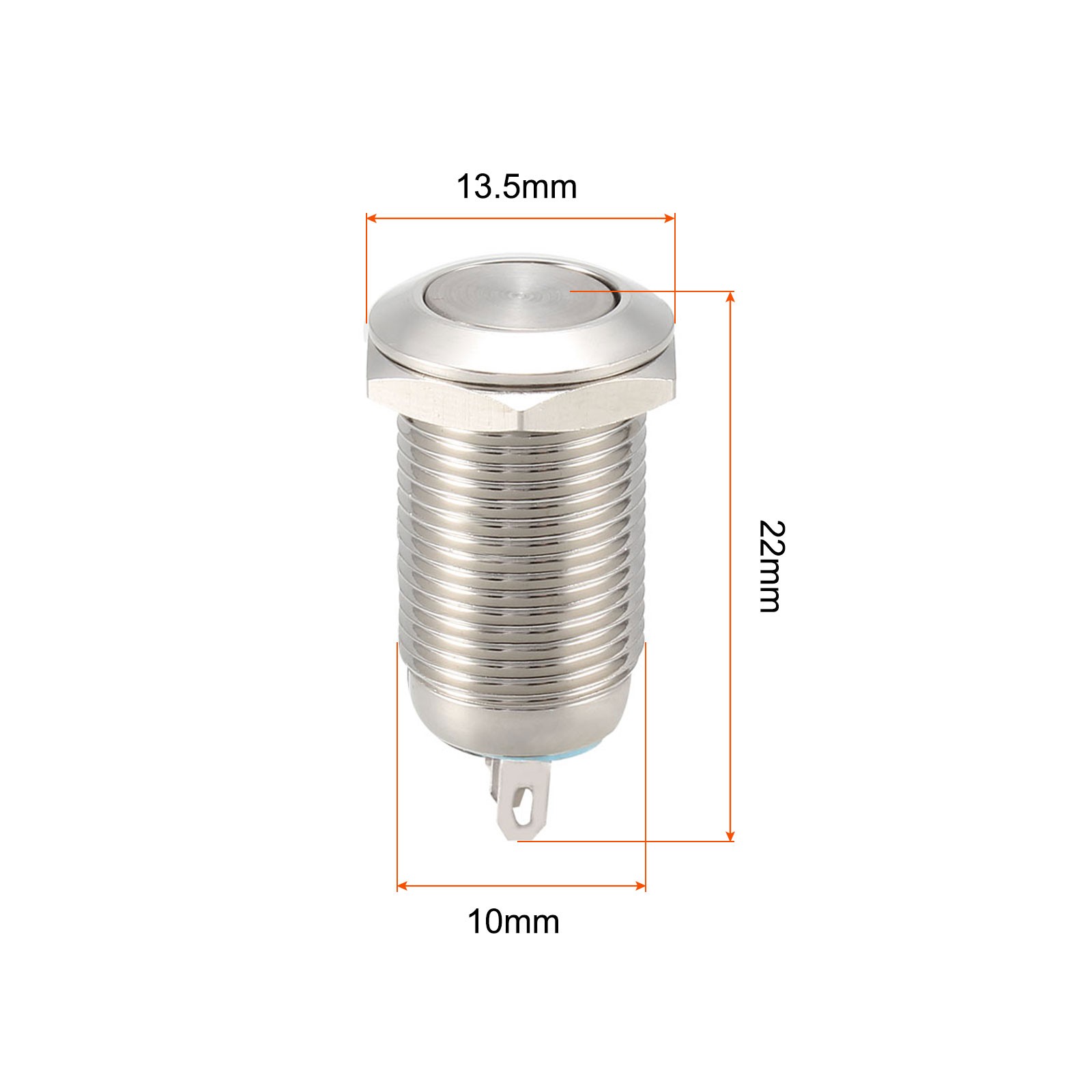 Push Button Switch - DC 30V / 10mm / Silvery / 1 Pcs