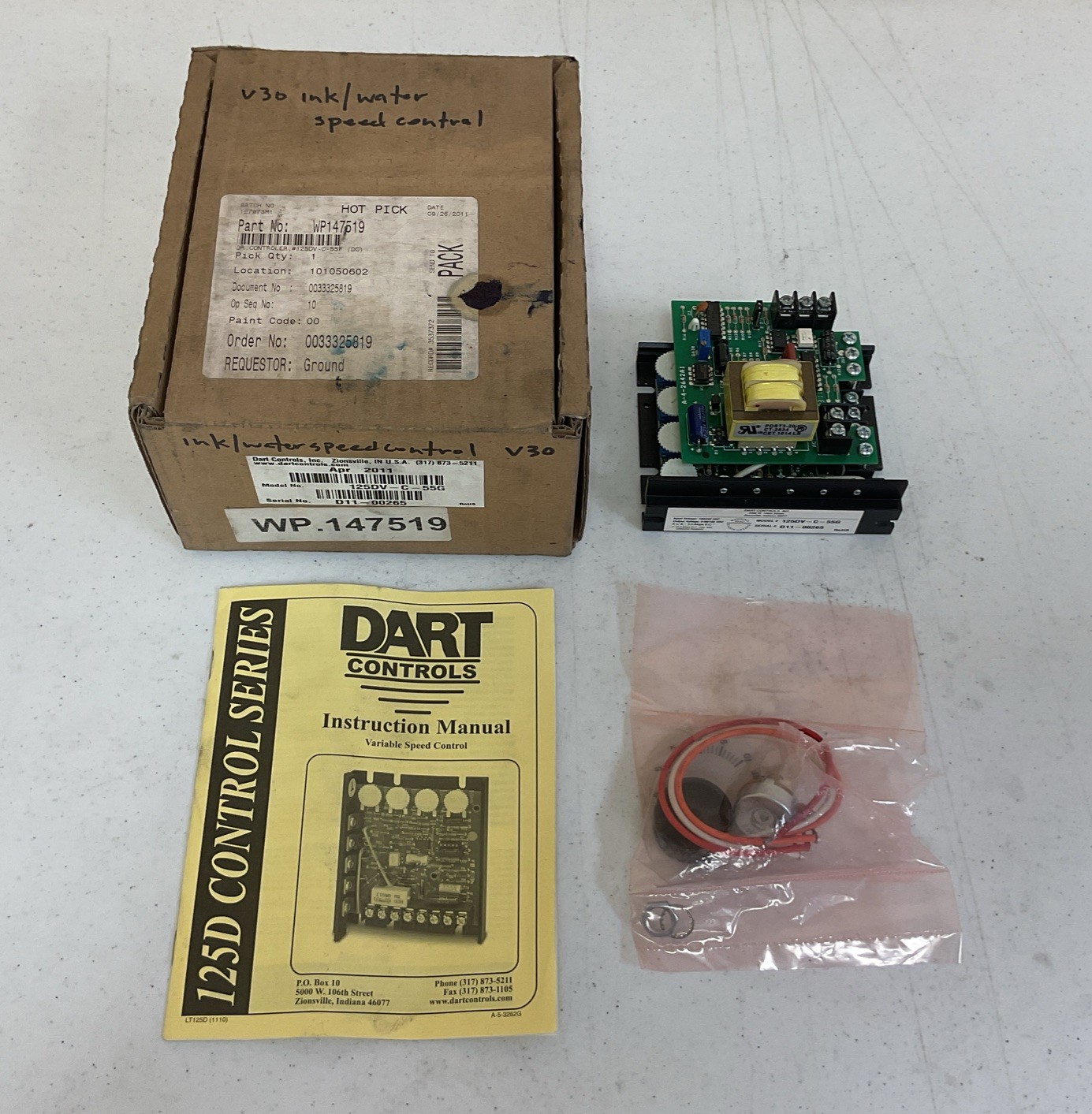 NEW DART CONTROLS 125DV-C-55G SPEED CONTROL DRIVE, FREE SHIPPING