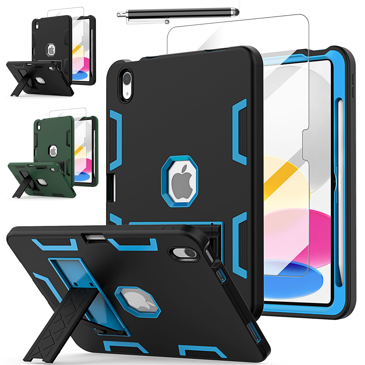 Stand Case For Apple iPad 10th Gen/iPad (A16) Shockproof Rugged Heavy Duty Cover