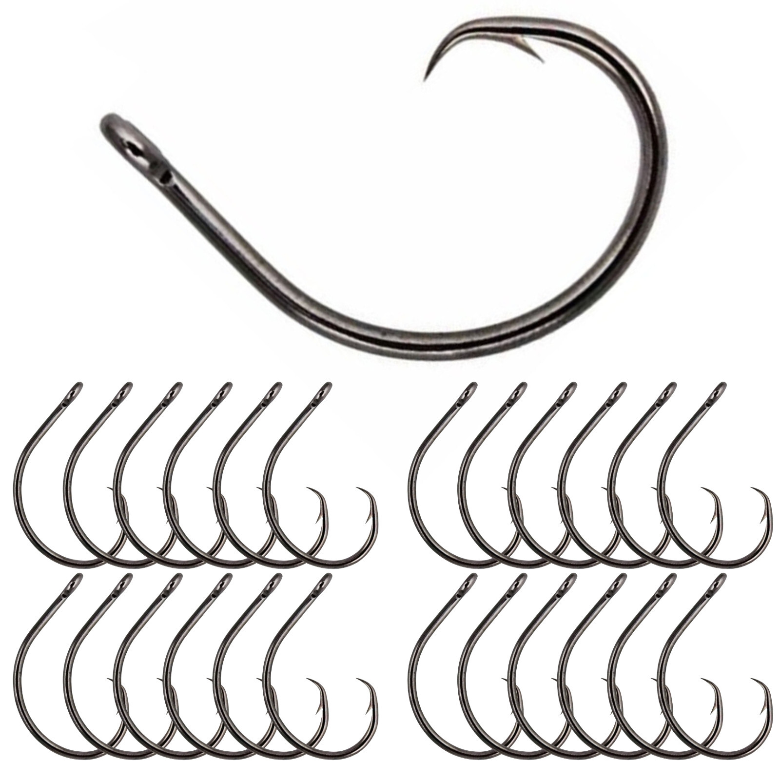 Reaction Tackle Inline Circle Hooks 25 Pack Ultra Sharp Catfish Saltwater Hook