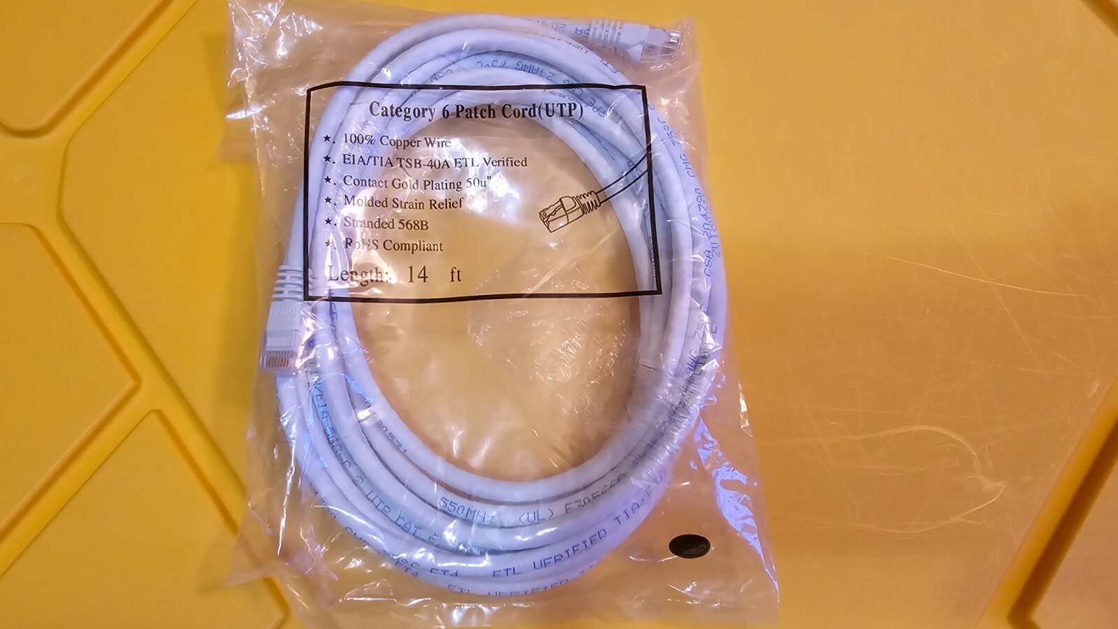Monoprice OEM 14Ft. Cat6 Ethernet Patch Cord(UTP) Stranded 568B, Multi Colors