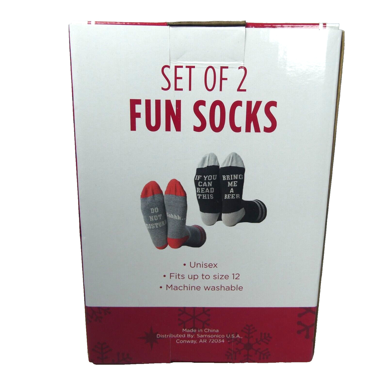 New Set Of 2 Fun Socks Bring me a Beer, Do Not Disturb Ssshhh... Gray Black