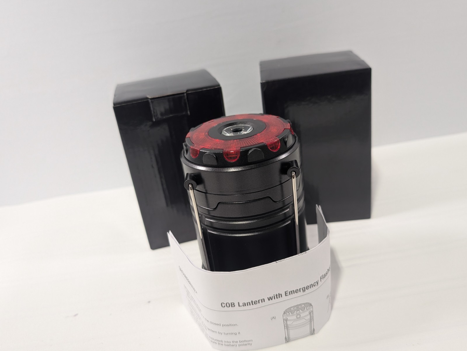 Securebrite COB Pop Up Lantern Black with Emergency Flashlight Magnetic Base