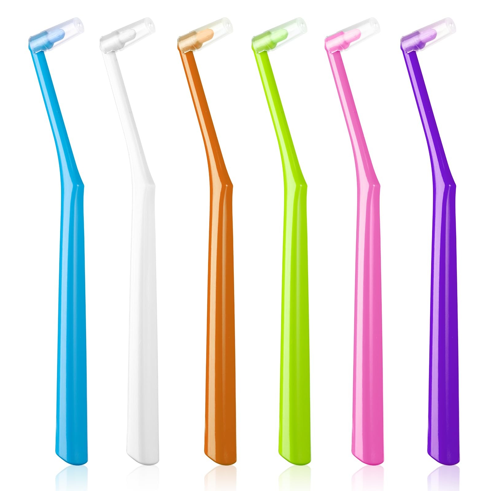 End Tuft Toothbrush for Orthodontic, Soft Bristles Angled Toothbrush for Brac...