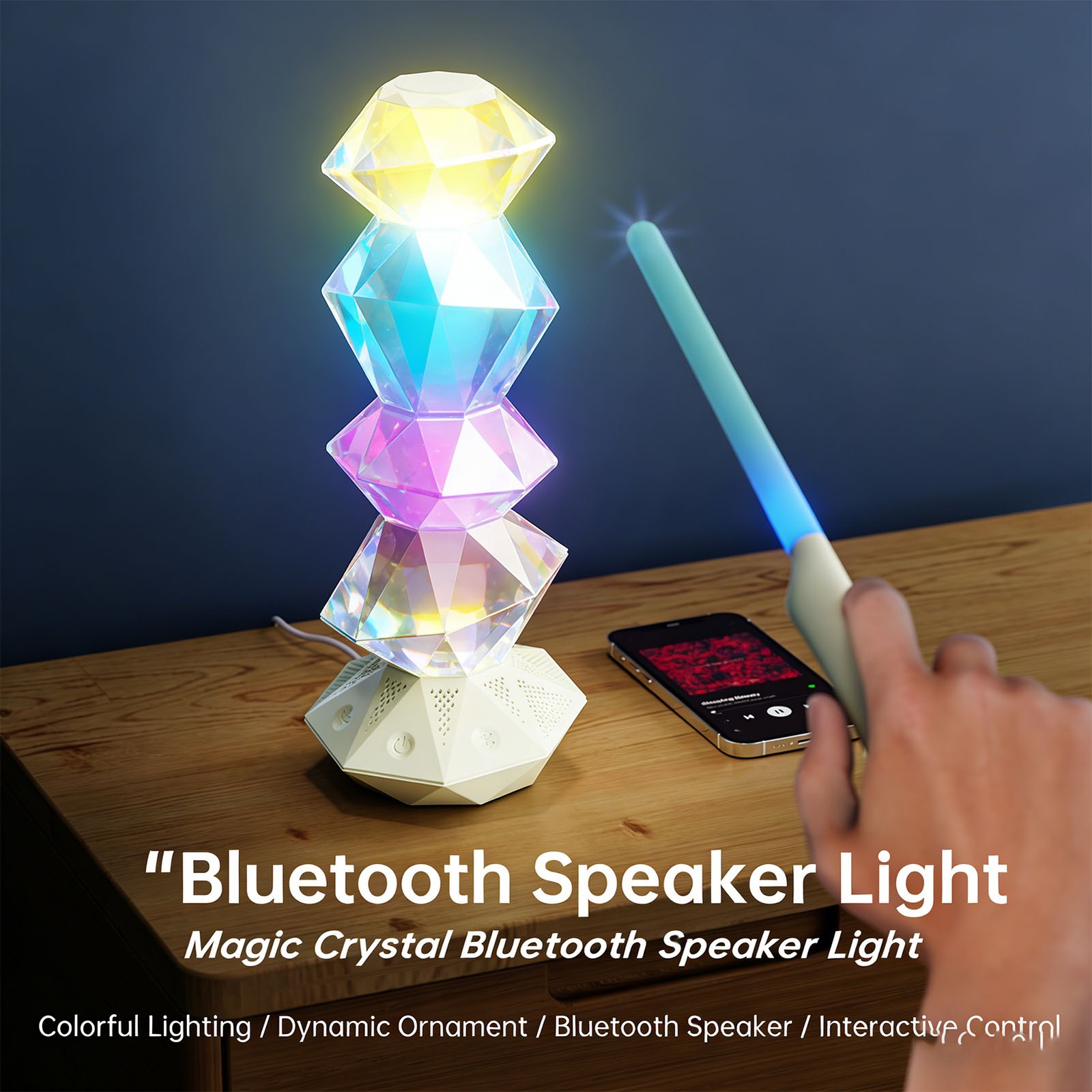 4-360 Degree Rotating Bluetooth Speaker Night Light For Home Decor