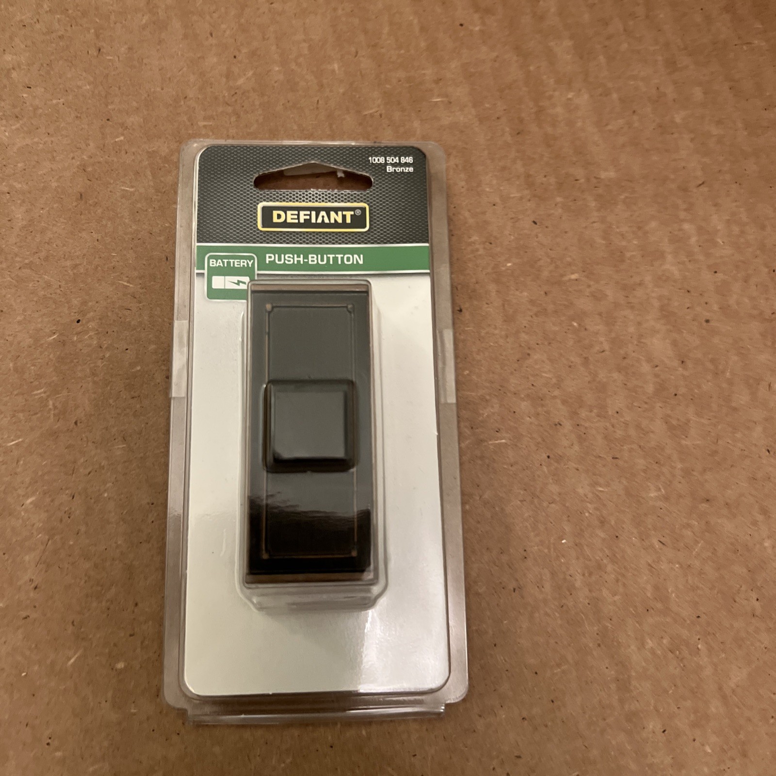 DefiantWireless Battery Operated Doorbell Push Button, Mediterranean Bronze
