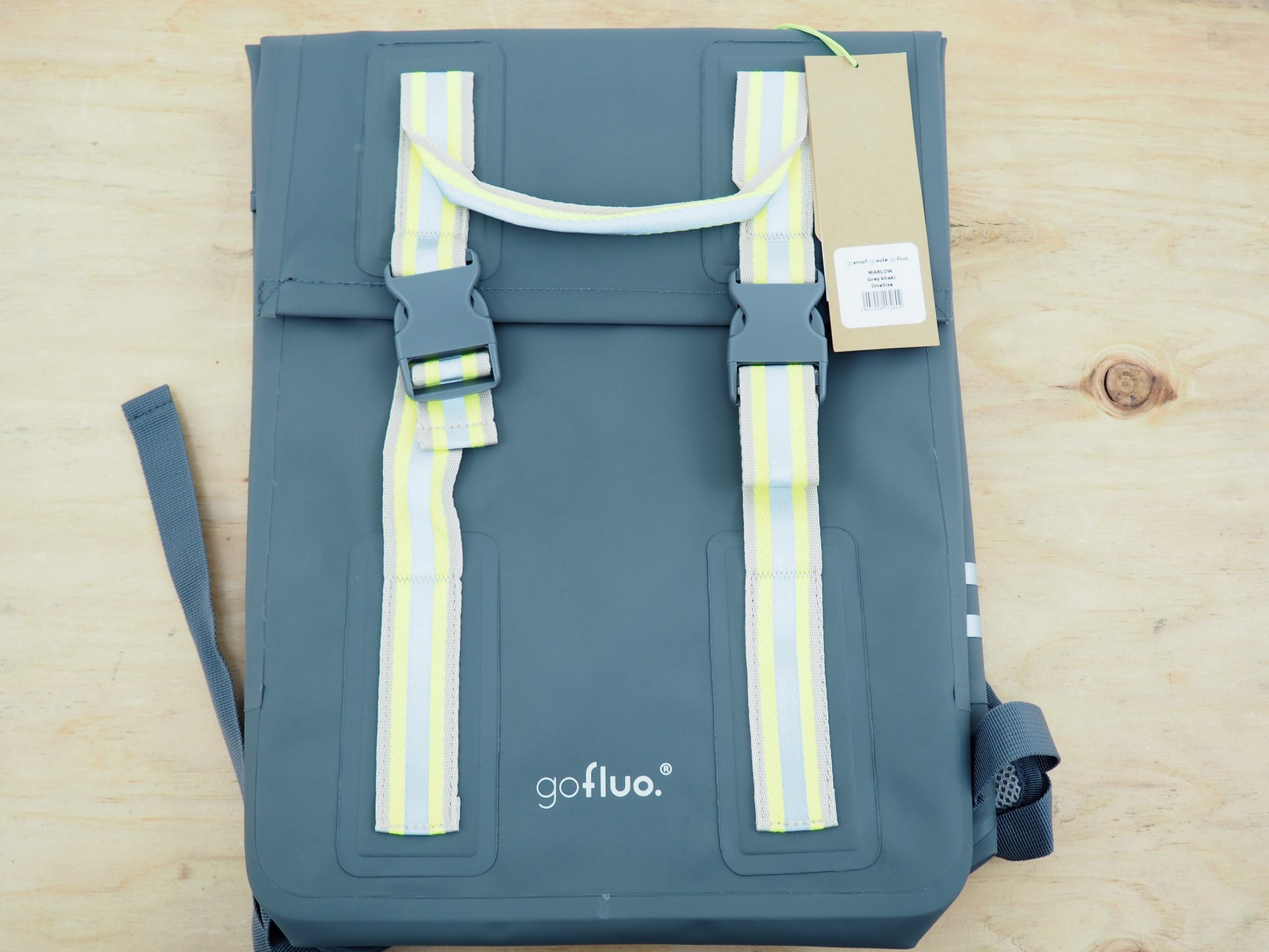 New! GOFLUO Marlow Laptop Backpack Gray Khaki Waterproof / Reflective