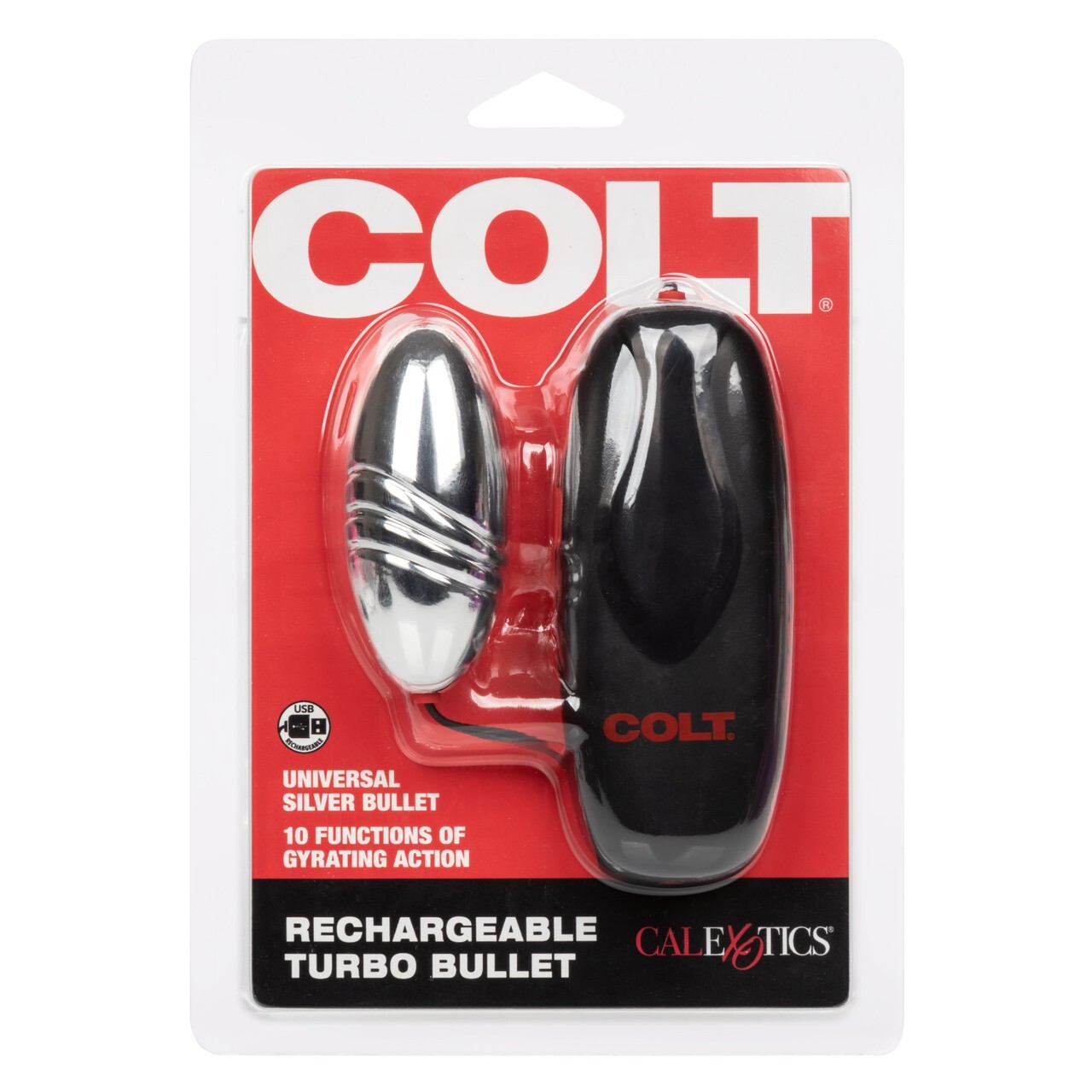 Colt Universal Silver Rechargeable Turbo Bullet Vibrator, New