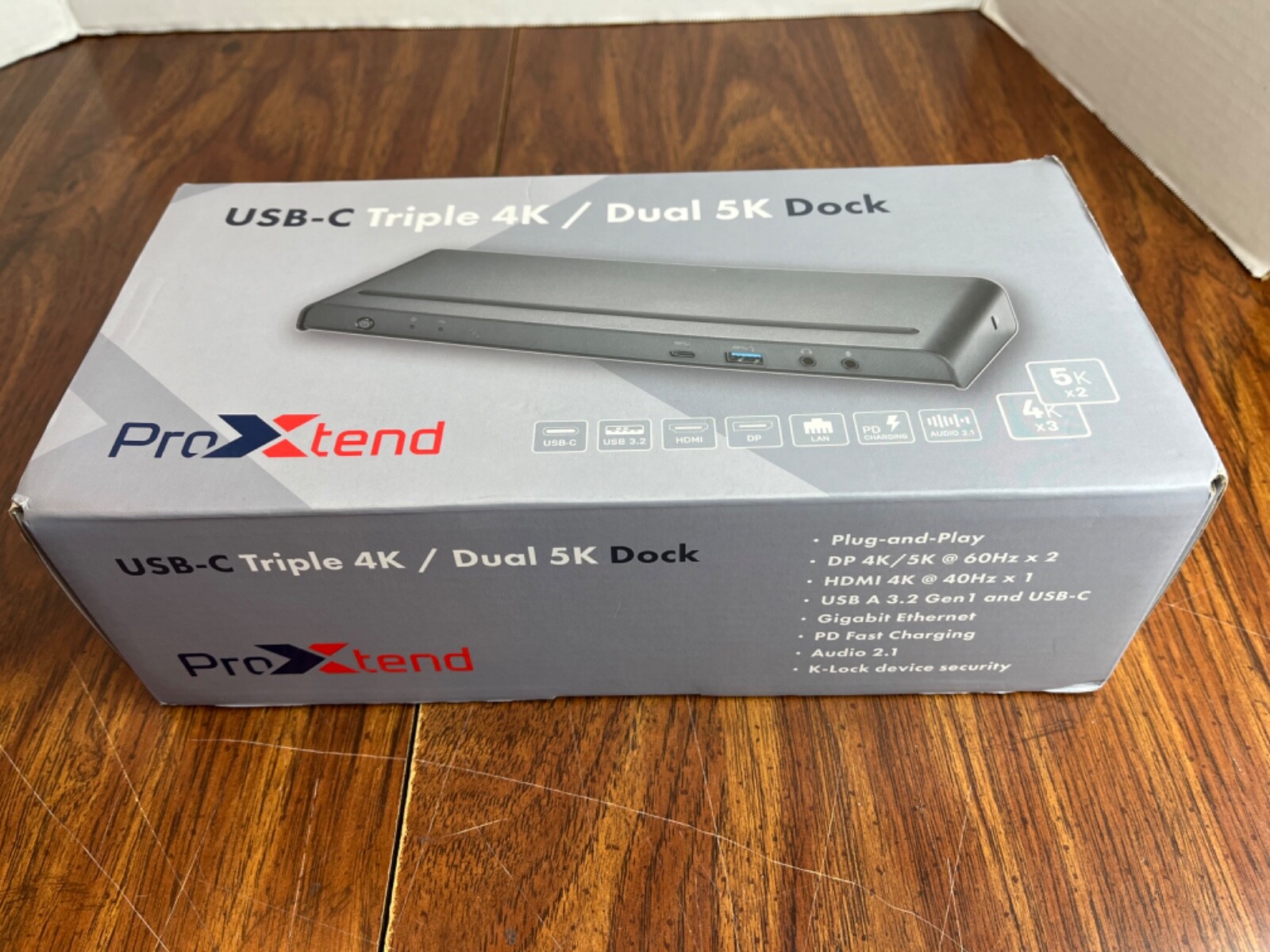 ProXtend USB-C Triple 4K/Dual 5k Dock MULTI SCREEN DOCKING STATION -DOCK3X4KUSBC