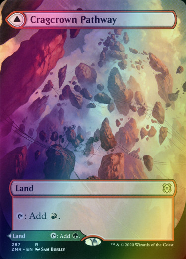 x1 Cragcrown Pathway // Timbercrown Pathway ZNR MTG 287 FOIL BORDERLESS RARE 1x