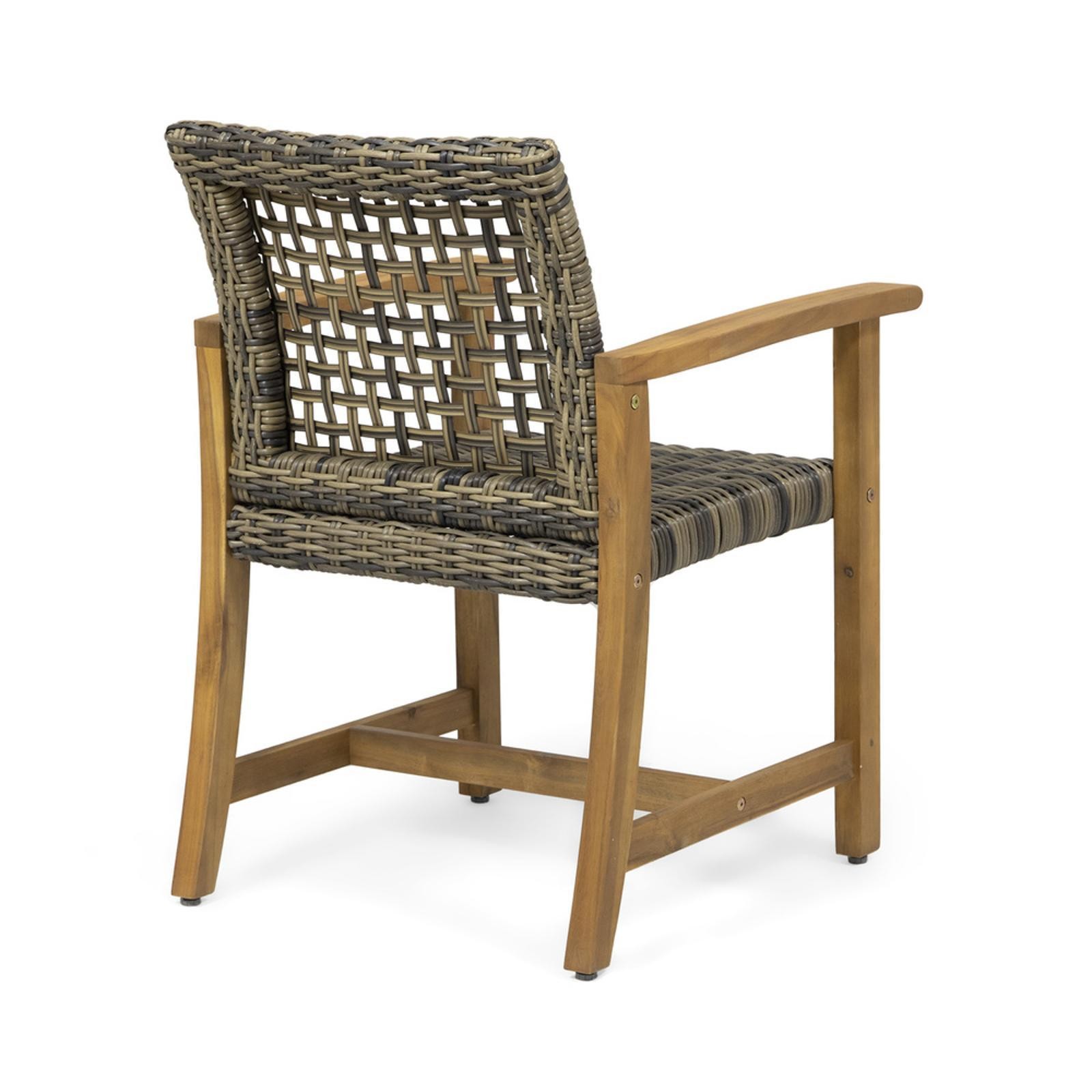 2-Piece Dining Chair Set - Weather-Resistant Acacia Wood &