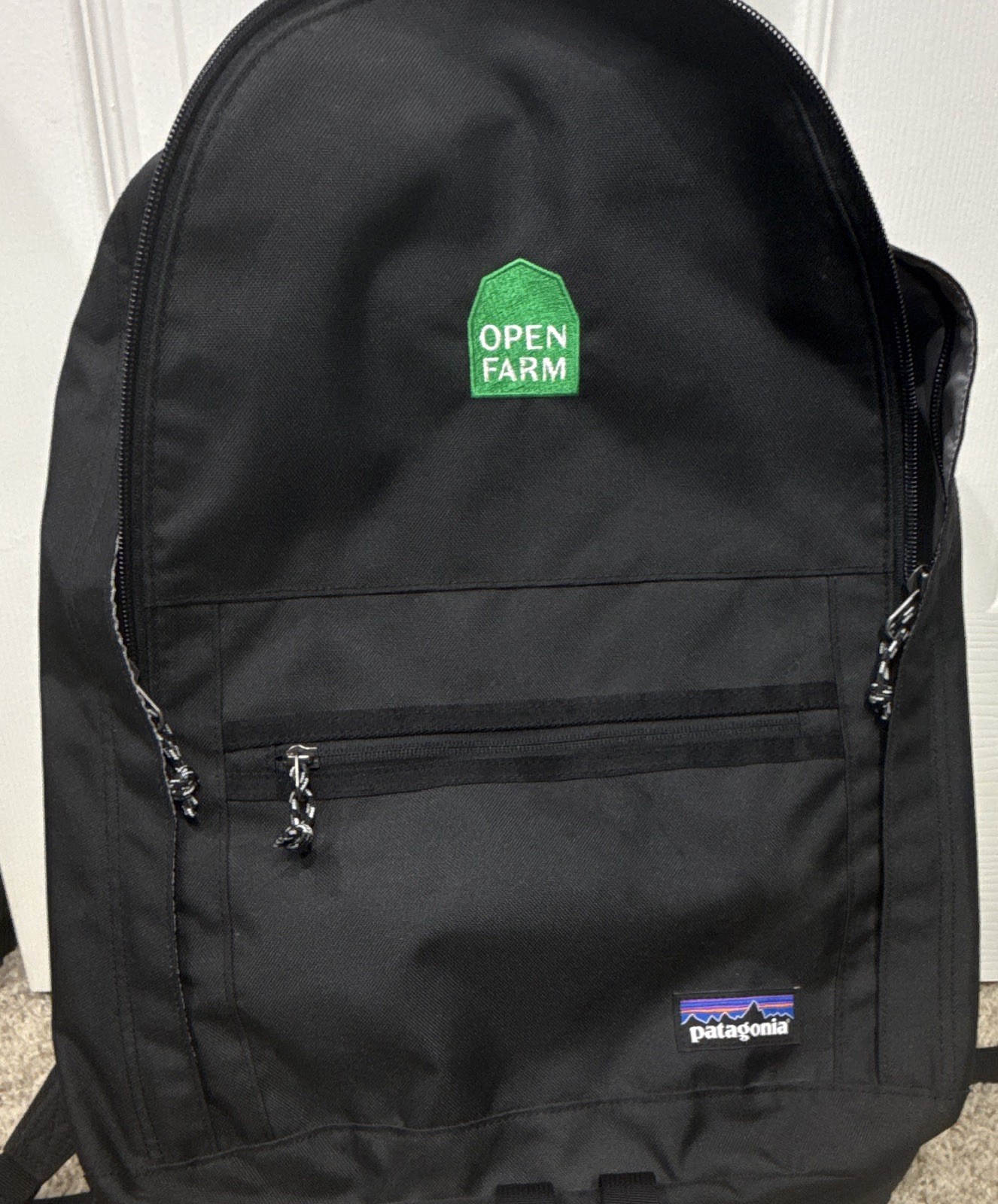 Patagonia Arbor Daypack Backpack Black Zip Closure Front Zipper Pocket Logo