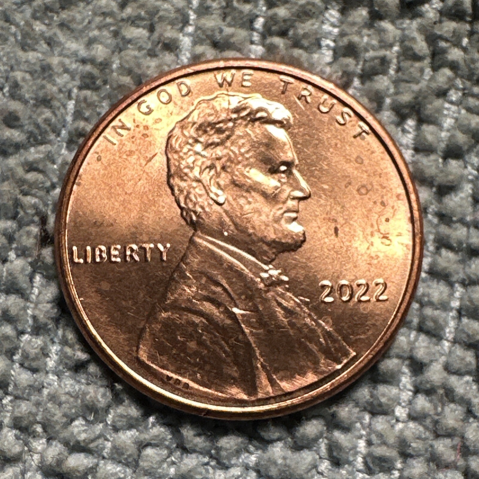 2022 Lincoln Shield Cent  SPIKED HEAD DIE CRACK TO RIM.