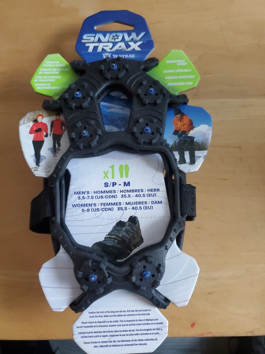 Snow Trax by Yaktrax Traction Gear for Shoes and Boots S-M Women 5-9 Men 3.5-7.5