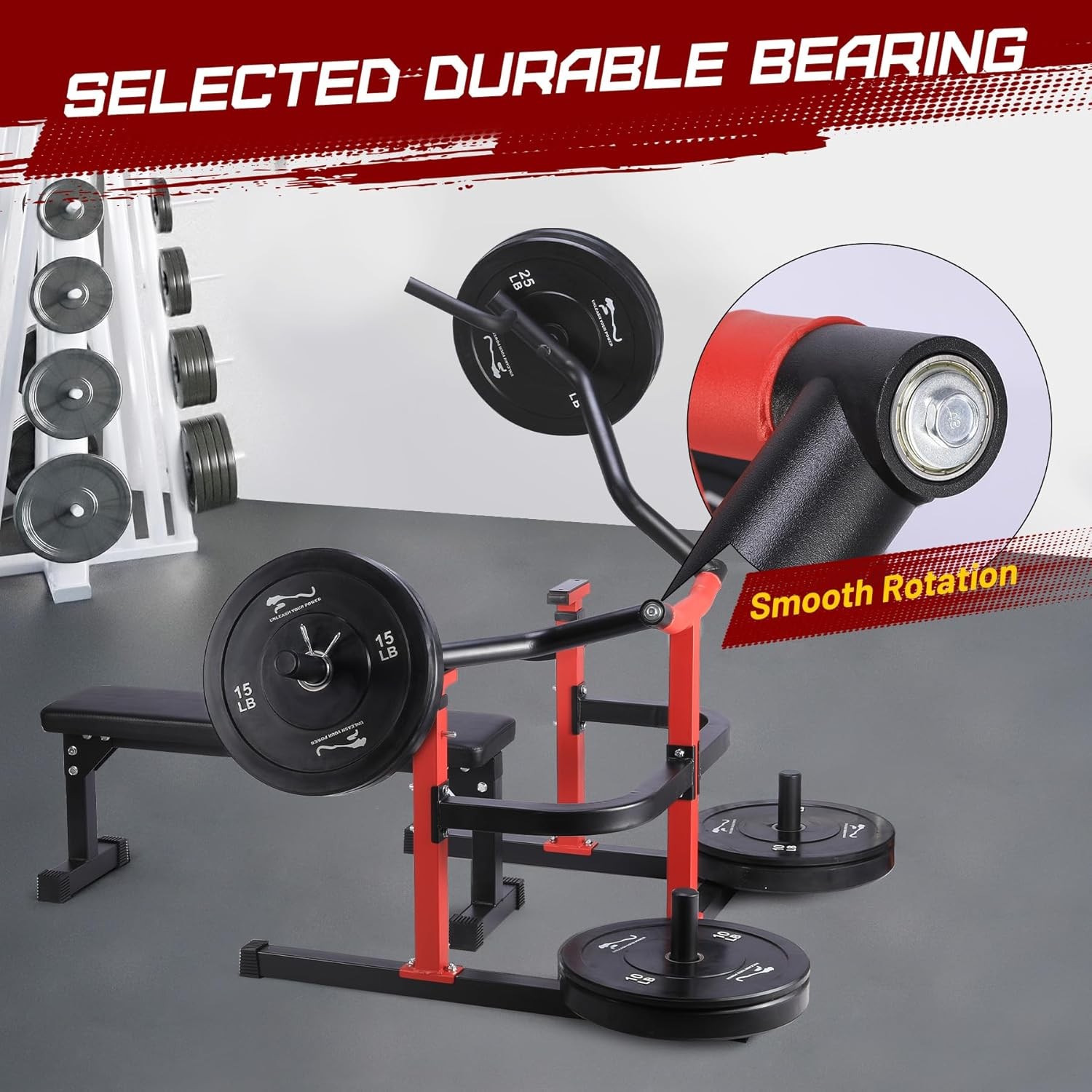 Chest Press Machine with Adjustable Flat Bench & Smooth Bearings,Workout Machine