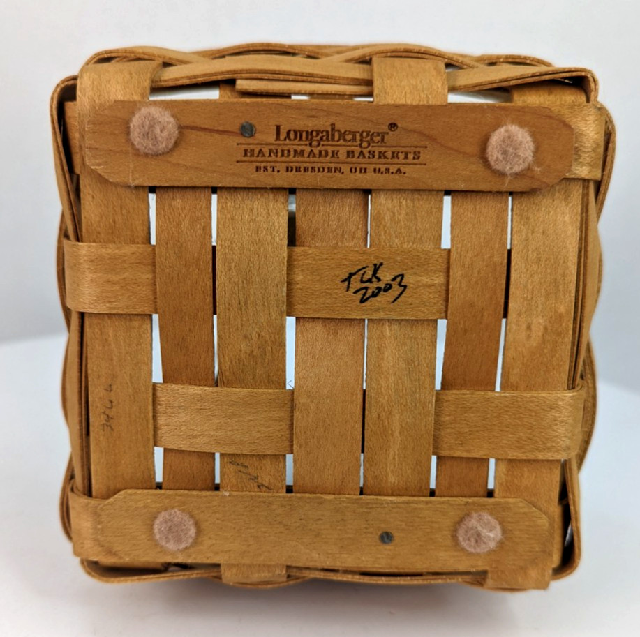 Longaberger 2 2003/2004 Tarragon & Small Berry Combo Fabric/Plastic Baskets