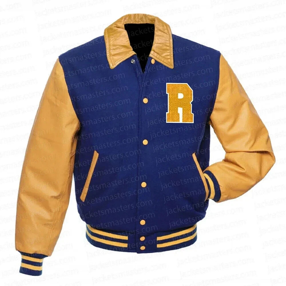 Letterman K.J. Apa Riverdale Season 7 Blue and Yellow Varsity Jacket