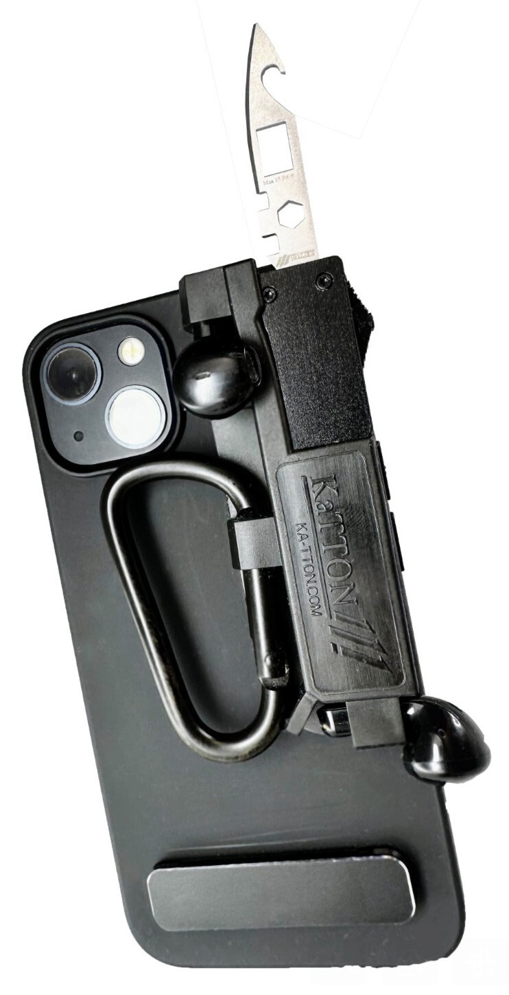 KaTTON Phone Case for iPhone 14 Includes Removable Multitool & Multi Carabiner