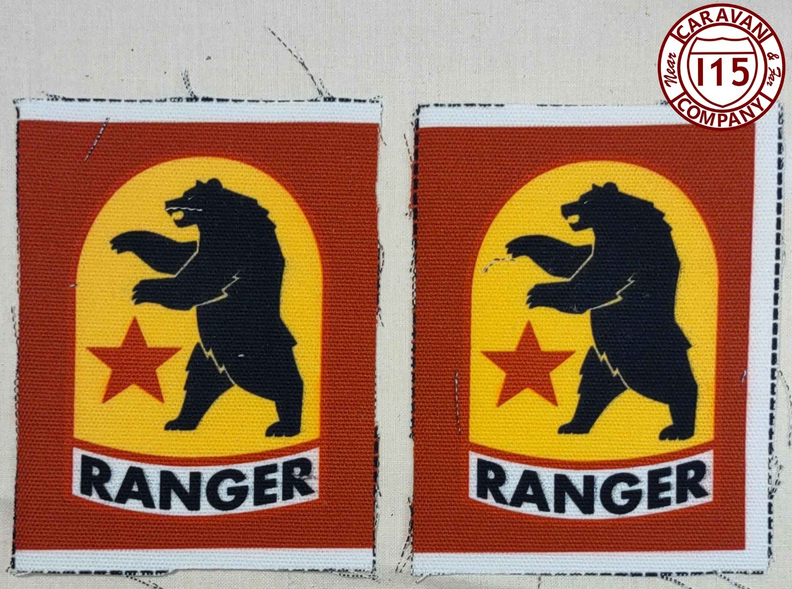 Set of 2 NCR Ranger Printed Sew-On Fabric Patches 100% cotton FNV cosplay