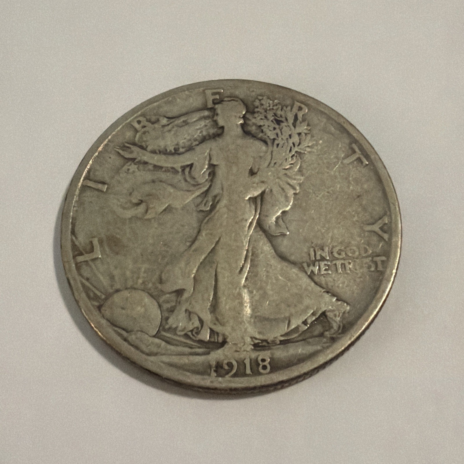 1918 P Walking Liberty Silver Half Dollar Circulated/Ungraded Free Shipping