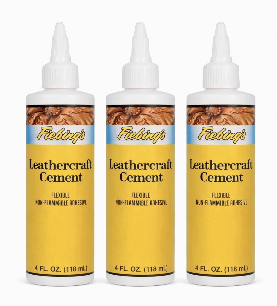 Fiebing's Leathercraft Cement 4oz Leather Glue Adhesive (3 PACK)
