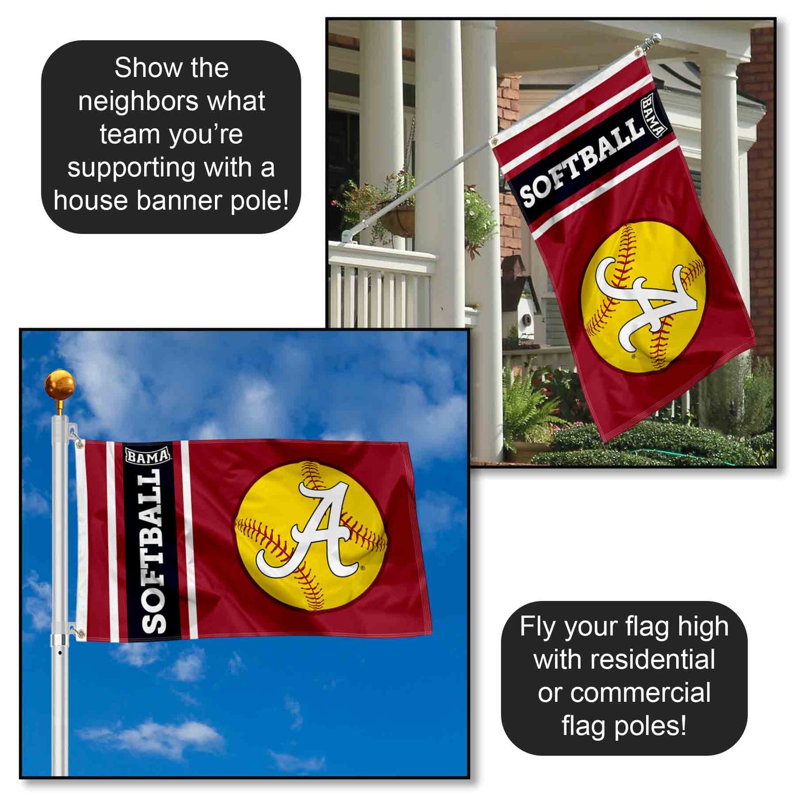 Alabama Crimson Tide Softball 3x5 Flag