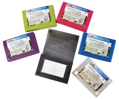 Filexec Green-Oath Index Card Case 3X5 DBL Snap Assorted Colors School Office